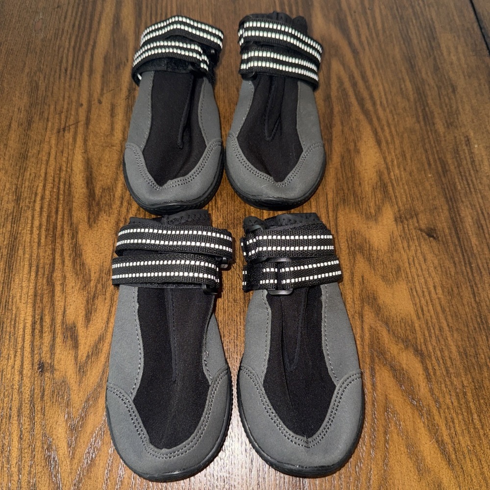 Top Paw Dog Booties Black Size Large Water Resistant Hook Loop Straps